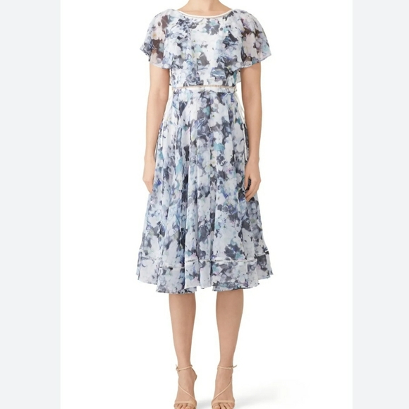 Fame and Partners The Asha Dress 6 Floral Midi Ethereal Wedding Guest Cocktail - Picture 1 of 16